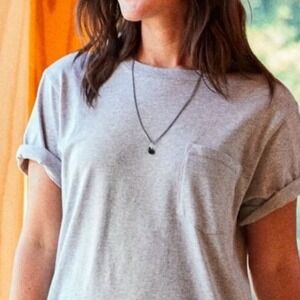 Outerknown Groovy-T Relaxed T-Shirt Dress Organic Cotton Gray Women's Large NEW